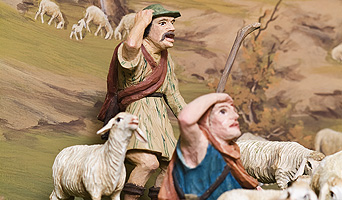 Annunciation to the Shepherds, hand carved